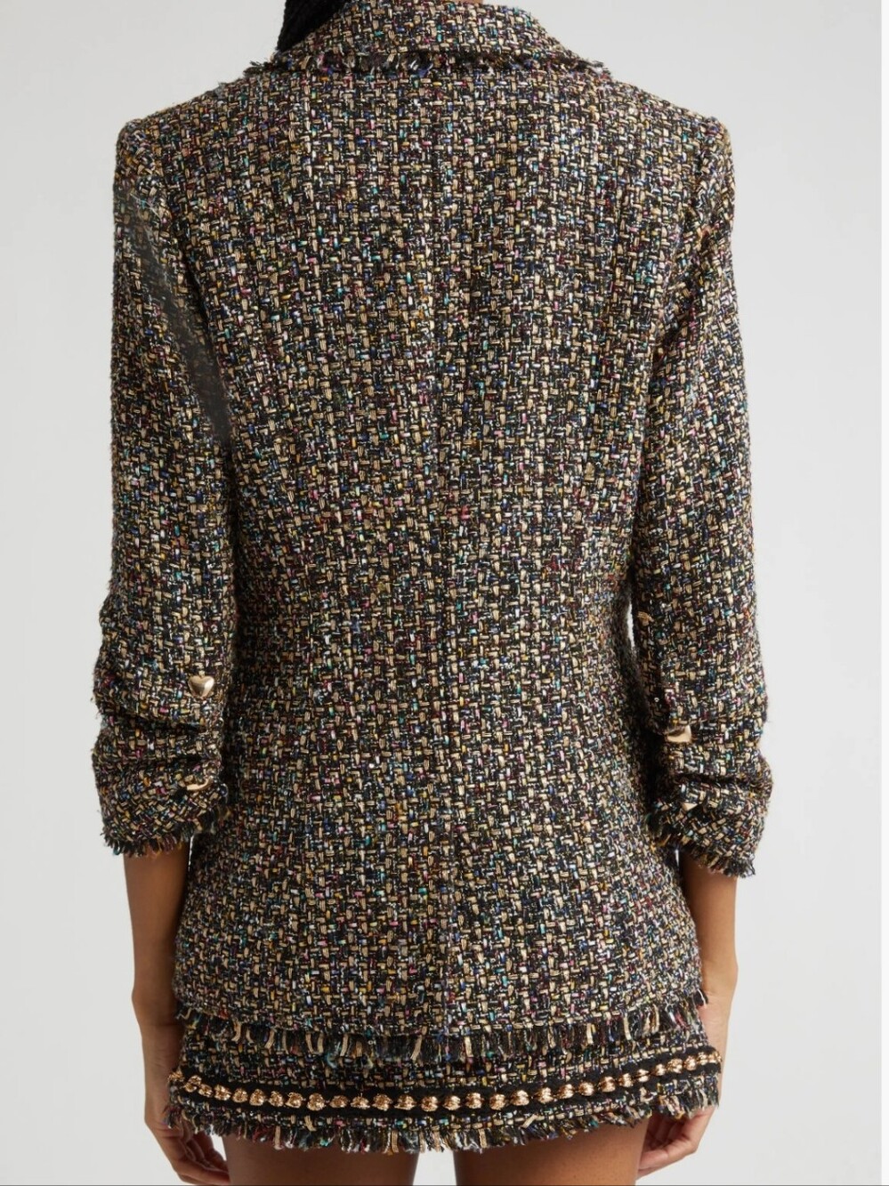 5 a 7 Cinq A Sept Confetti Tweed Khloe Blazer In Black Multi Color Size 10 NWT